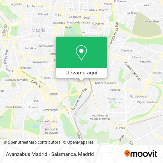 Mapa Avanzabus Madrid - Salamanca