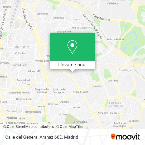 Mapa Calle del General Aranaz 68D