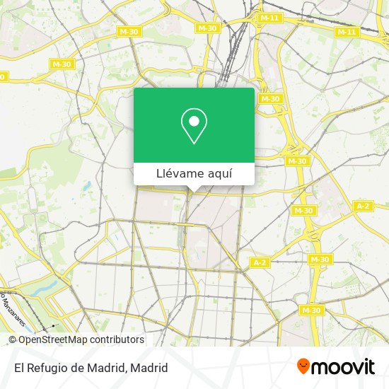 Mapa El Refugio de Madrid