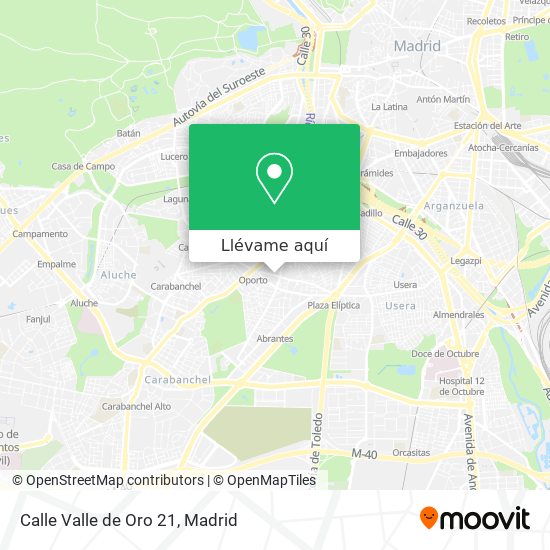 Mapa Calle Valle de Oro 21