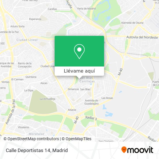 Mapa Calle Deportistas 14
