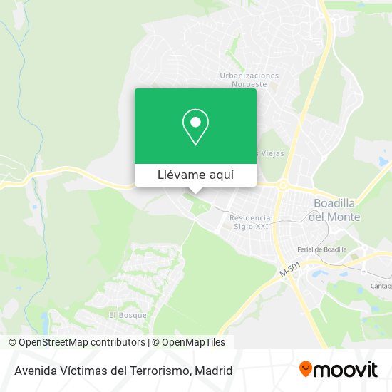 Mapa Avenida Víctimas del Terrorismo