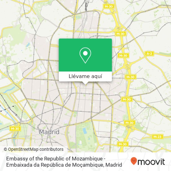 Mapa Embassy of the Republic of Mozambique - Embaixada da República de Moçambique
