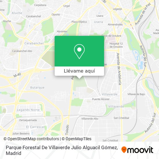 Mapa Parque Forestal De Villaverde Julio Alguacil Gómez