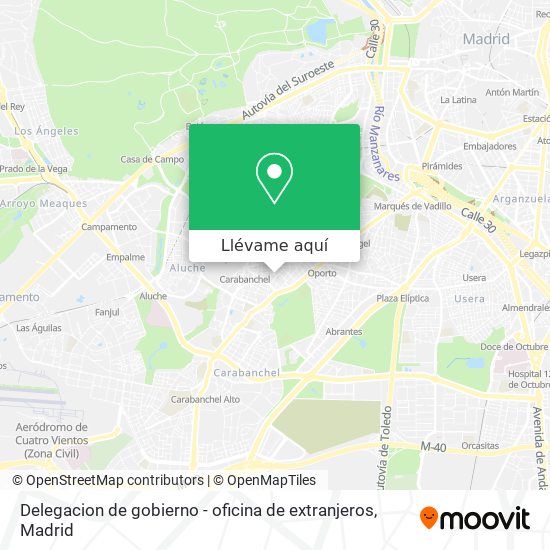 Mapa Delegacion de gobierno - oficina de extranjeros