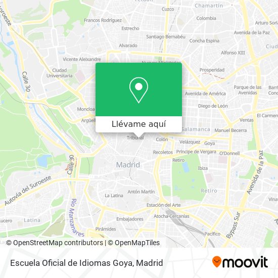 Mapa Escuela Oficial de Idiomas Goya