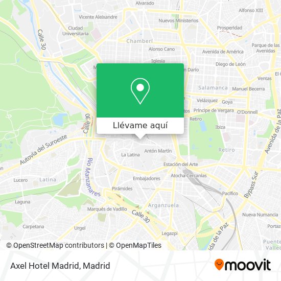 Mapa Axel Hotel Madrid