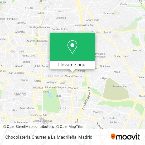 Mapa Chocolateria Churreria La Madrileña