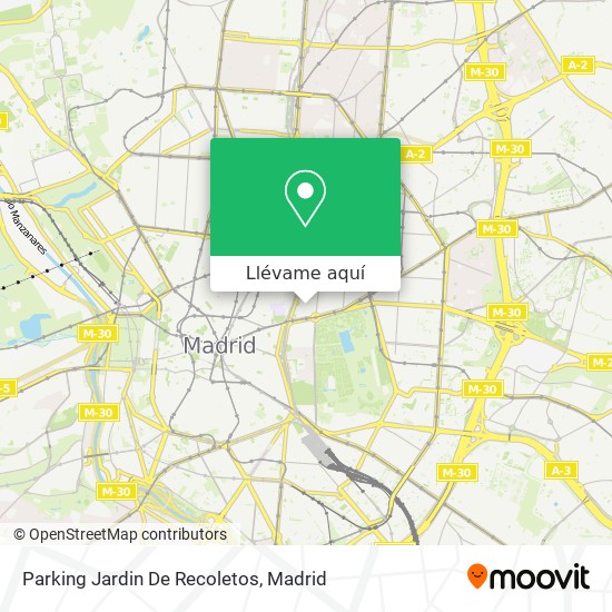 Mapa Parking Jardin De Recoletos