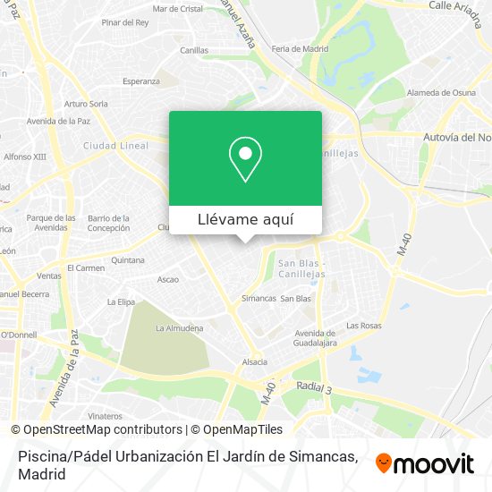 Mapa Piscina / Pádel Urbanización El Jardín de Simancas