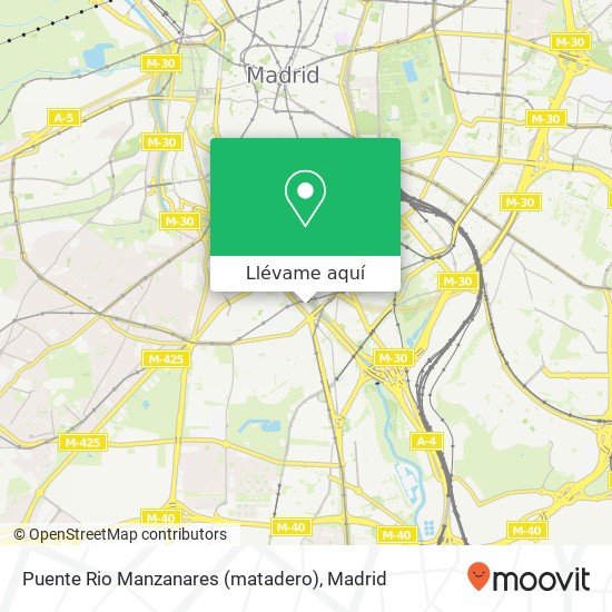 Mapa Puente Rio Manzanares (matadero)