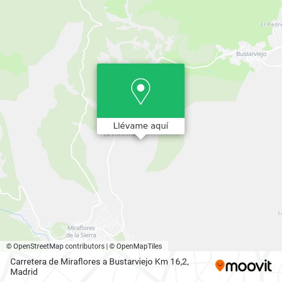 Mapa Carretera de Miraflores a Bustarviejo Km 16,2