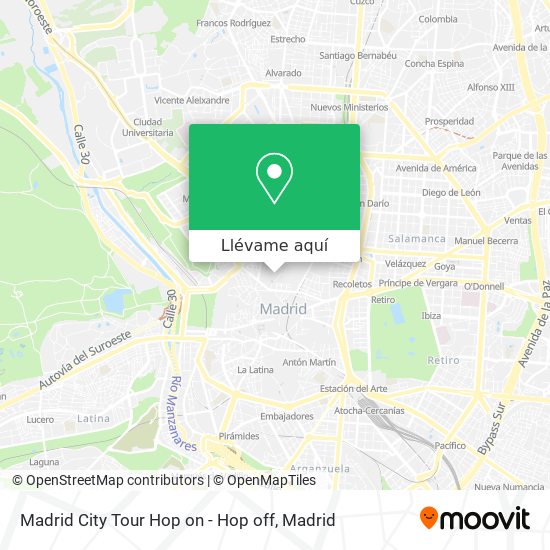 Mapa Madrid City Tour Hop on - Hop off