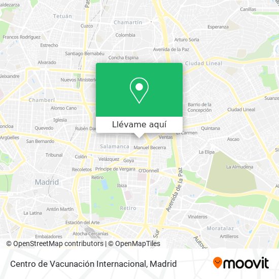 Mapa Centro de Vacunación Internacional