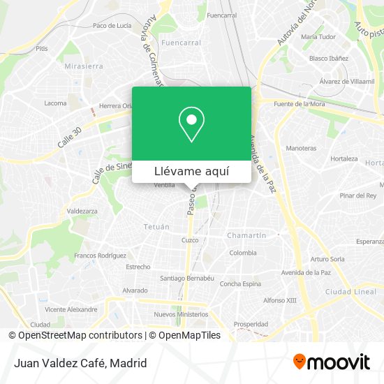 Mapa Juan Valdez Café