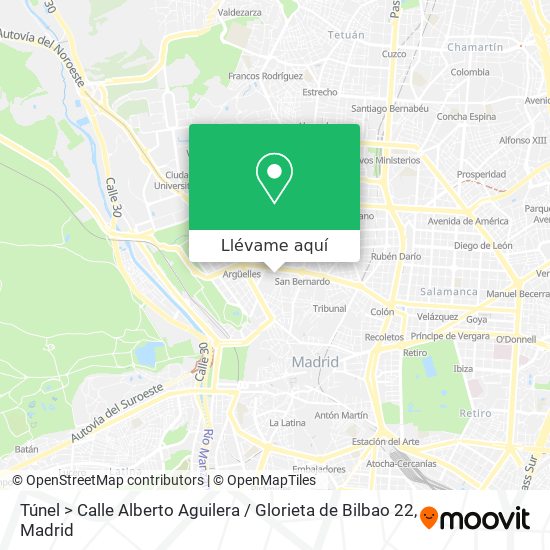 Mapa Túnel > Calle Alberto Aguilera / Glorieta de Bilbao 22