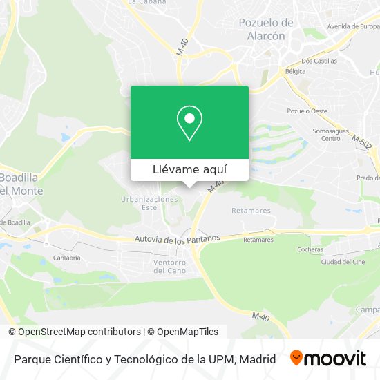 Mapa Parque Científico y Tecnológico de la UPM