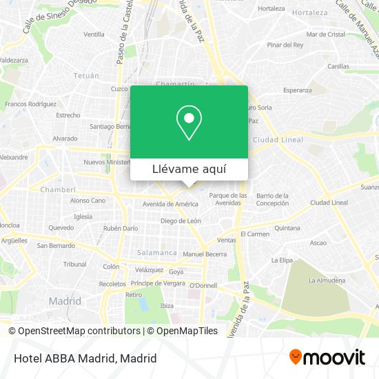 Mapa Hotel ABBA Madrid