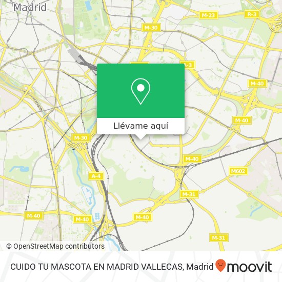 Mapa CUIDO TU MASCOTA EN MADRID VALLECAS