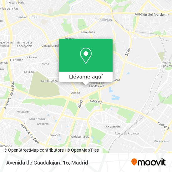 Mapa Avenida de Guadalajara 16