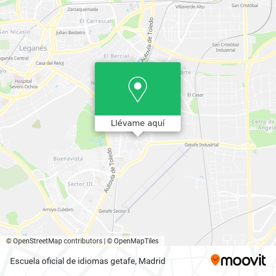 Mapa Escuela oficial de idiomas getafe