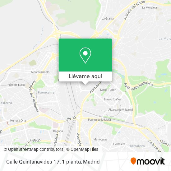 Mapa Calle Quintanavides 17, 1 planta