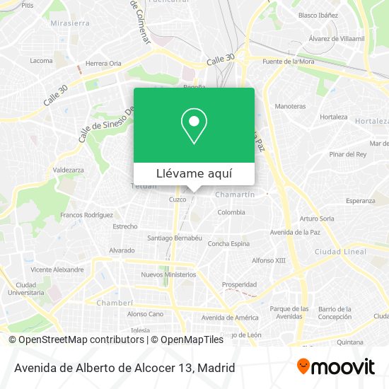 Mapa Avenida de Alberto de Alcocer 13