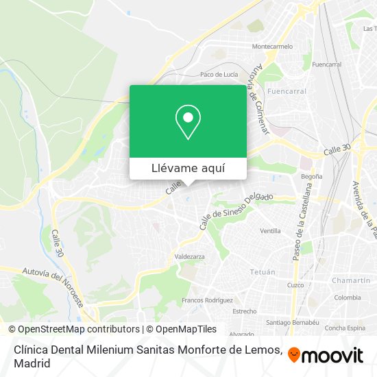 Mapa Clínica Dental Milenium Sanitas Monforte de Lemos