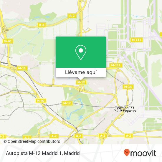 Mapa Autopista M-12 Madrid 1