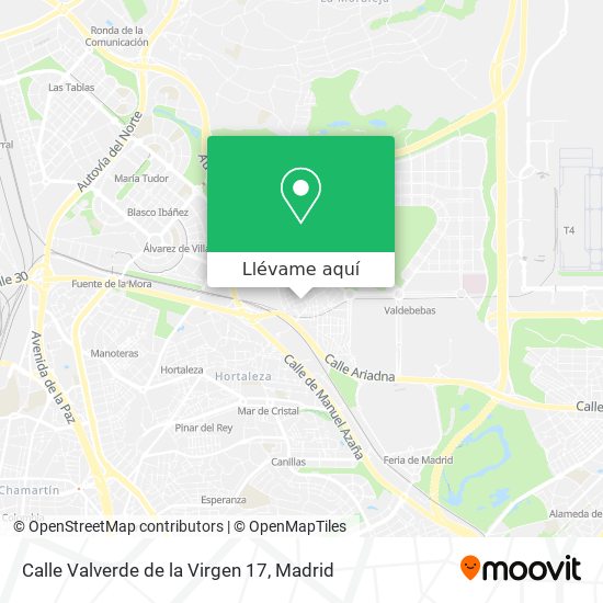 Mapa Calle Valverde de la Virgen 17