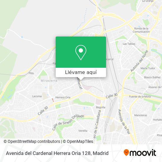 Mapa Avenida del Cardenal Herrera Oria 128
