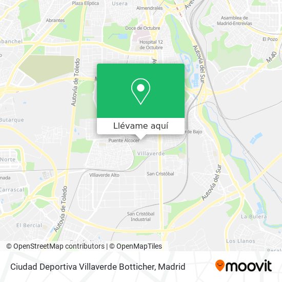 Mapa Ciudad Deportiva Villaverde Botticher