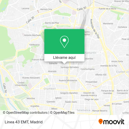 Mapa Linea 43 EMT
