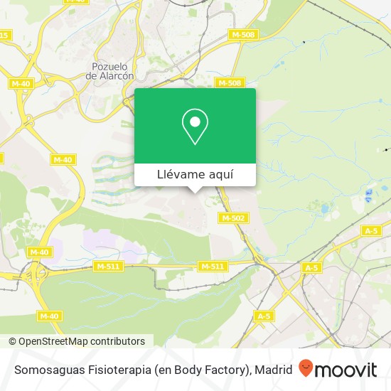 Mapa Somosaguas Fisioterapia (en Body Factory)