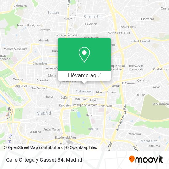 Mapa Calle Ortega y Gasset 34