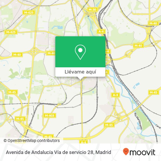 Mapa Avenida de Andalucía Vía de servicio 28