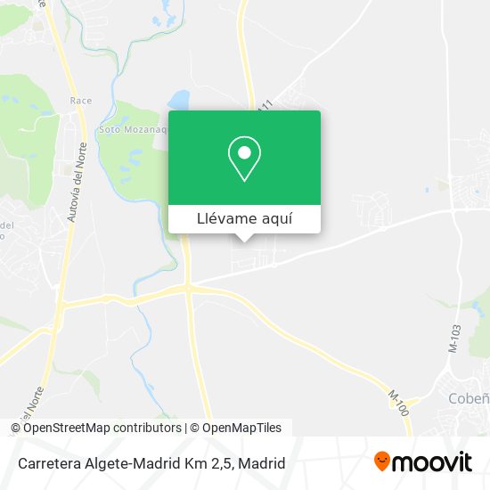 Mapa Carretera Algete-Madrid Km 2,5