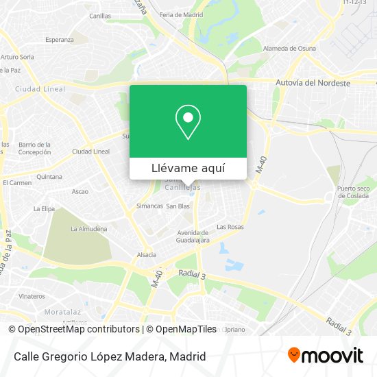 Mapa Calle Gregorio López Madera