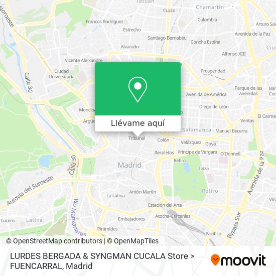 Mapa LURDES BERGADA & SYNGMAN CUCALA Store > FUENCARRAL