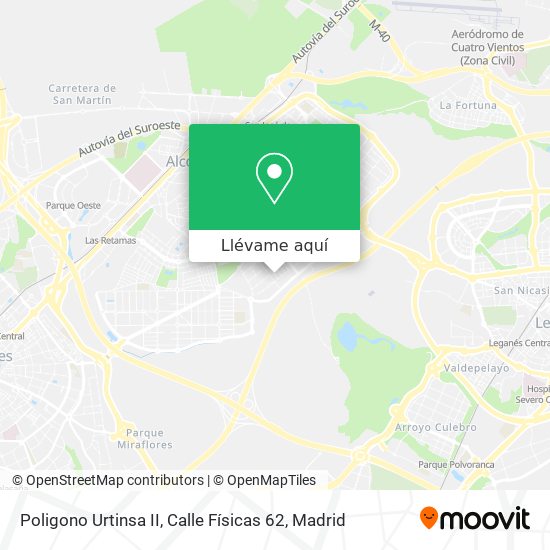 Mapa Poligono Urtinsa II, Calle Físicas 62