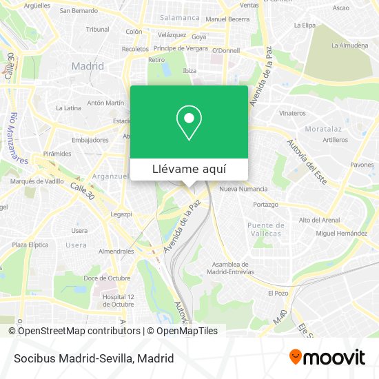 Mapa Socibus Madrid-Sevilla
