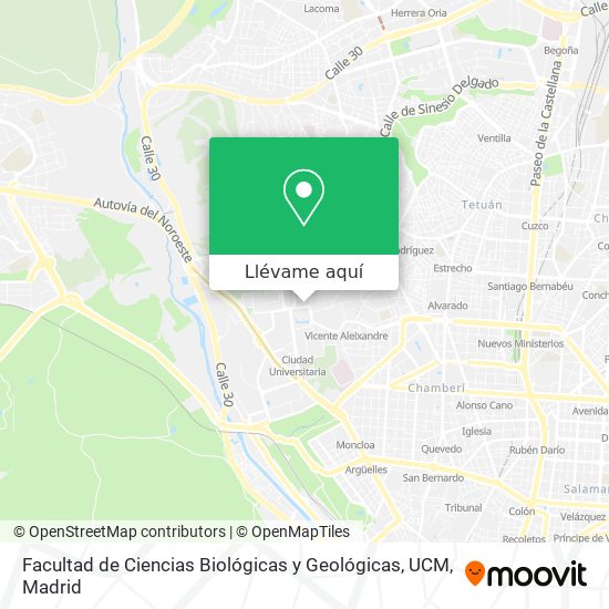 Mapa Facultad de Ciencias Biológicas y Geológicas, UCM