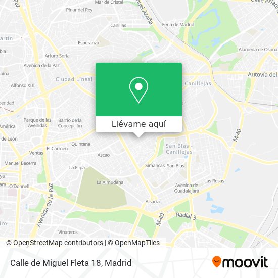 Mapa Calle de Miguel Fleta 18