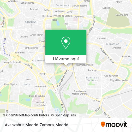 Mapa Avanzabus Madrid-Zamora