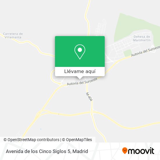 Mapa Avenida de los Cinco Siglos 5