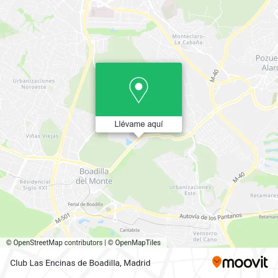 Mapa Club Las Encinas de Boadilla