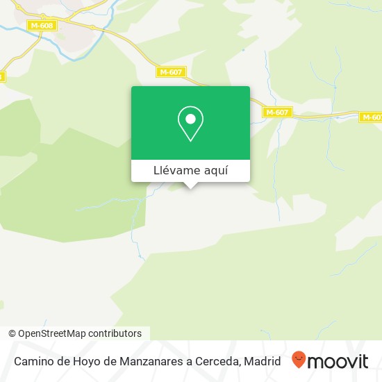 Mapa Camino de Hoyo de Manzanares a Cerceda