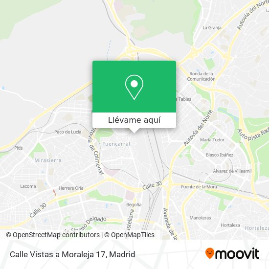 Mapa Calle Vistas a Moraleja 17