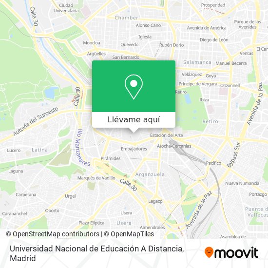 Mapa Universidad Nacional de Educación A Distancia