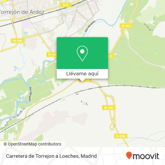 Mapa Carretera de Torrejon a Loeches